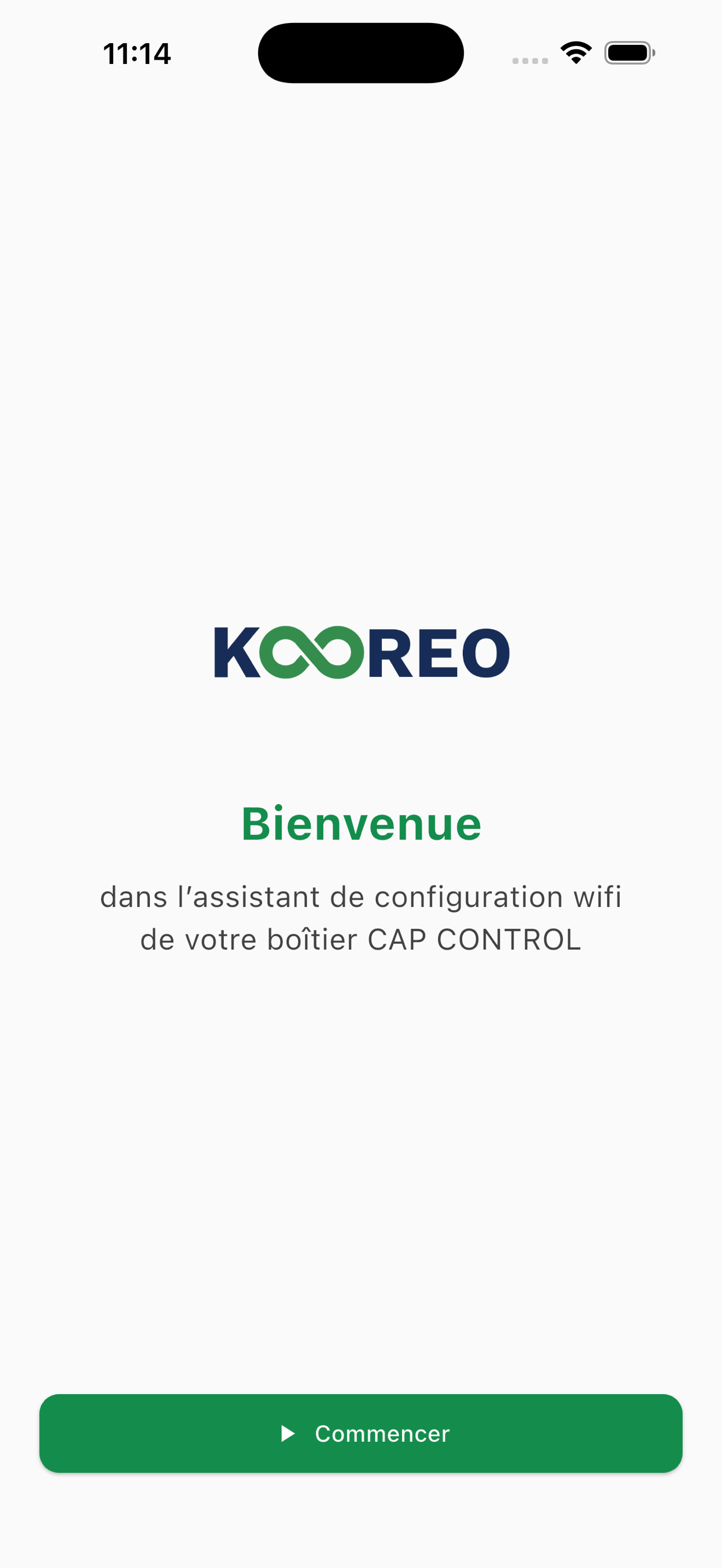 Ecran d accueil KOOREO Connect